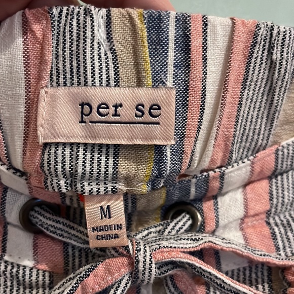 EUC—Per Se—Linen Blend Striped Shorts—Medium - Picture 7 of 8